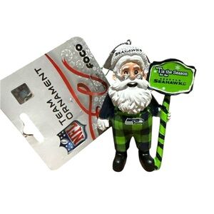 Seattle Seahawks Santa  Holiday Ornament